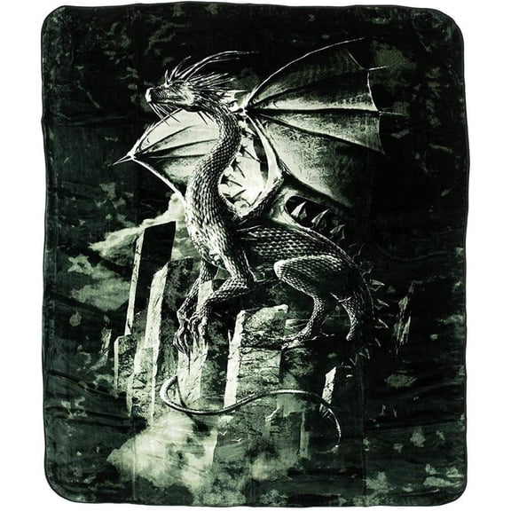 Silver Dragon Mink Plush Blanket Queen Size - Signature Collection - 79 x 95 by