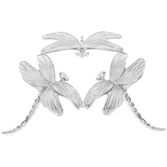 Silver Dragonfly Display Stand Triangle Base 3.93x3.93x1.57 Inch Home Decor Pedestal for Crystal Sphere
