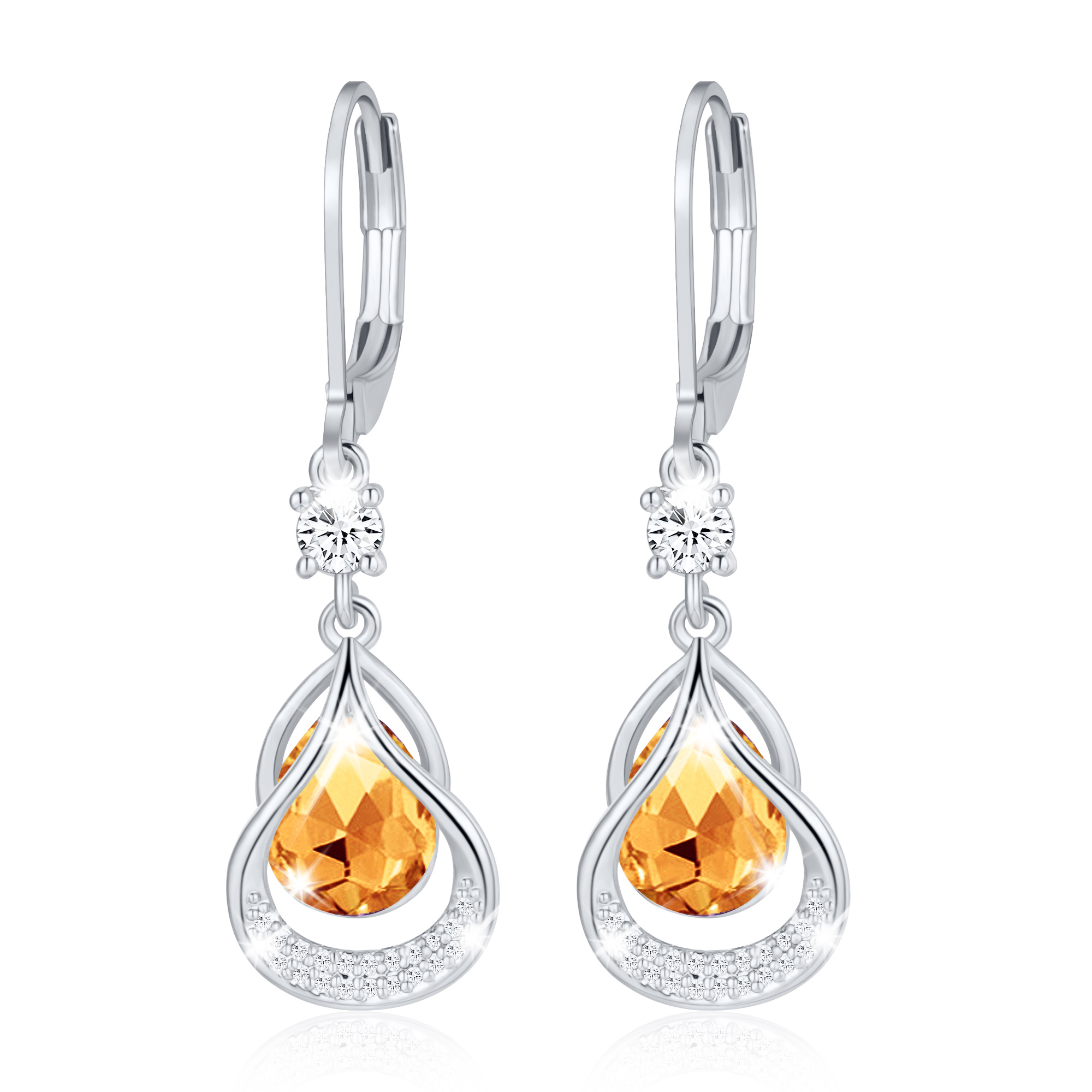 NYC Sterling Teardrop Earrings For Women - 14k Gold Plated Sterling Silver, Lightweight Hollow Hoops, 22mm