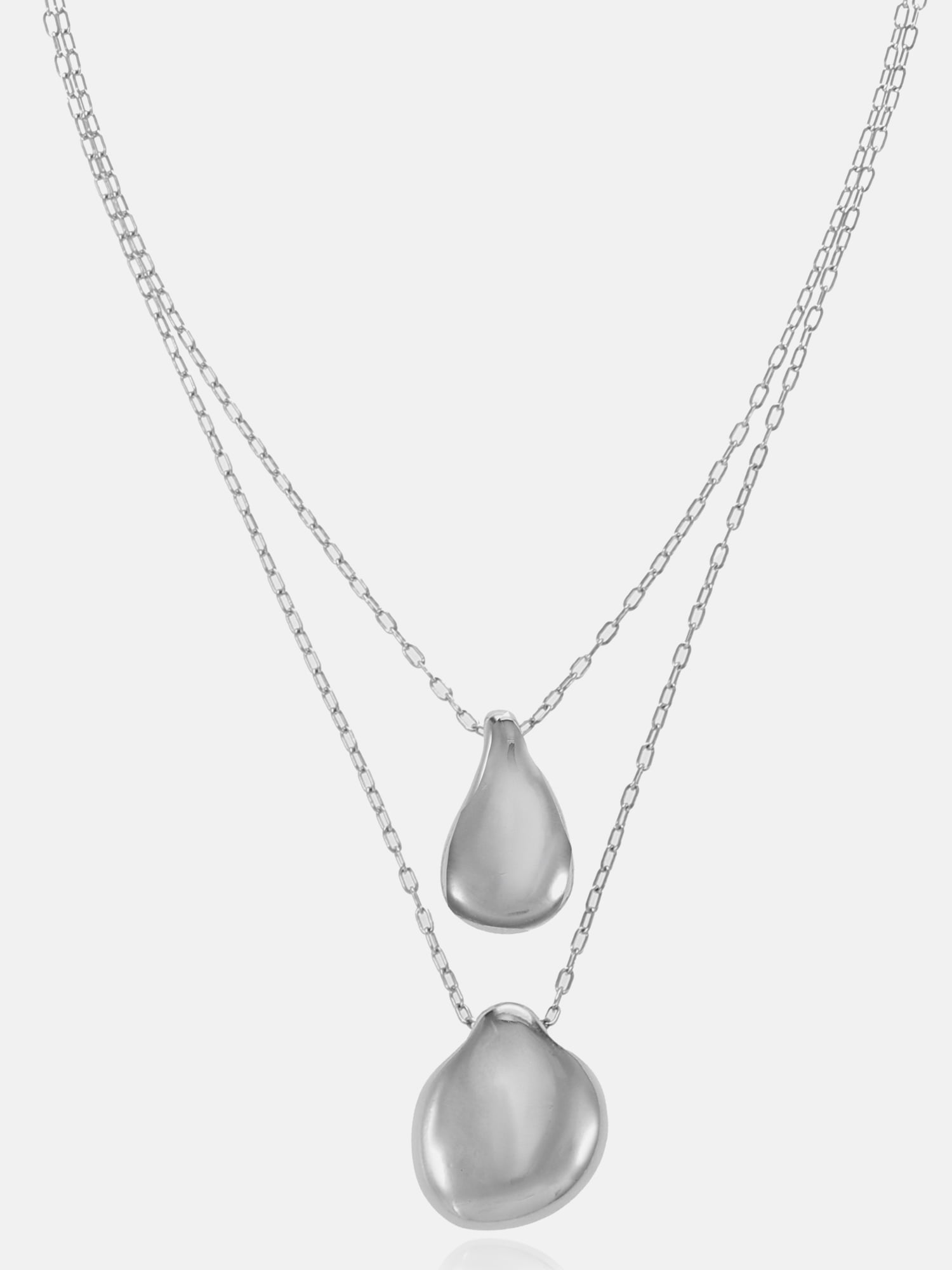 Scenario Drop Pendant Necklaces, Silver-Tone, 2-Piece Set