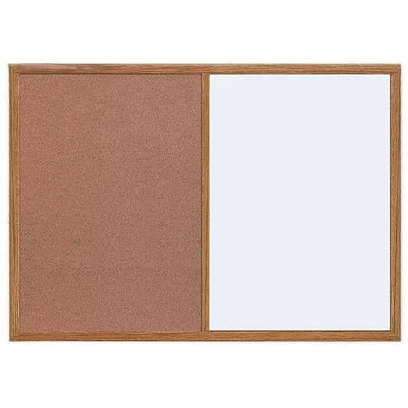 Silver Easy Clean & Cork Combo Board, Oak Frame - 2 x 3 ft.