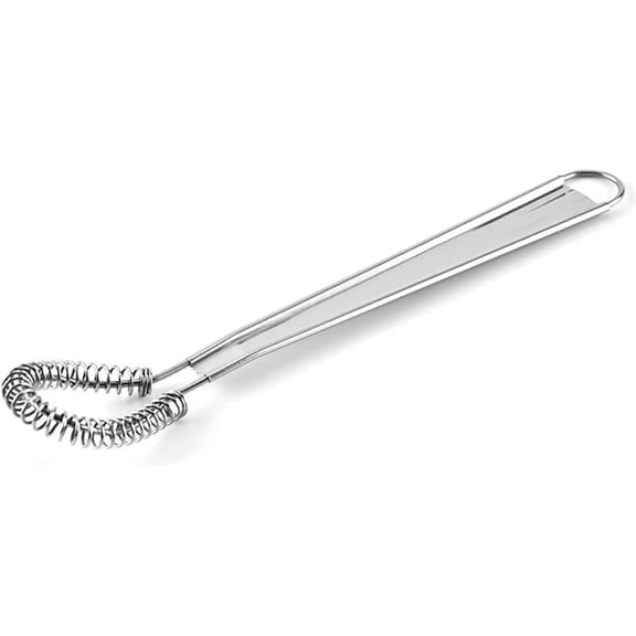 Silver Whisk Stainless Steel Mini Spring Coil Stirrer Handheld Milk Frother Foamer Sauce Stirrer Mixer Coffee Mixer Kitchen Whisk Kitchen Utensils and Gadgets