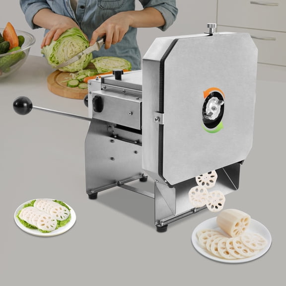 Silver Electric Potato Slicer Commercial Onion Slicing Machine Vegetable Fruit 110v for Restaurants