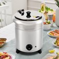 thumbnail image 1 of Silver Electric Soup Warmer with Stainless Steel Lid Ideal for Family Gatherings Events and Parties to Keep Food Warm and Heat Foods (10L, 400W), 1 of 7