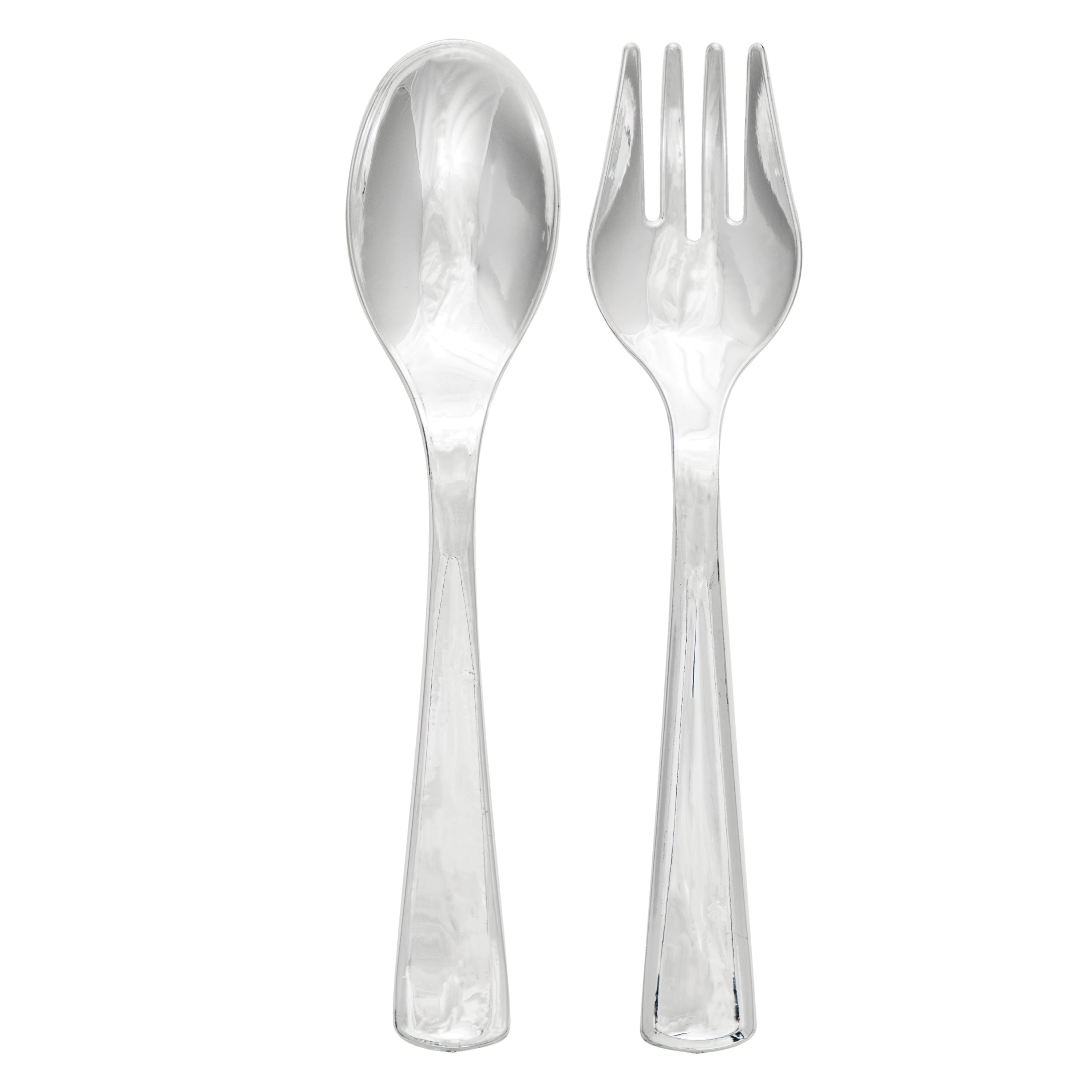Silver Electroplated Serving Fork and Spoon Set 4 Count by Way to Celebrate