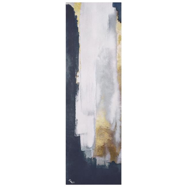 Silver Elegance I Abstract Canvas Wall Art in Blue, Gold, and Silver
