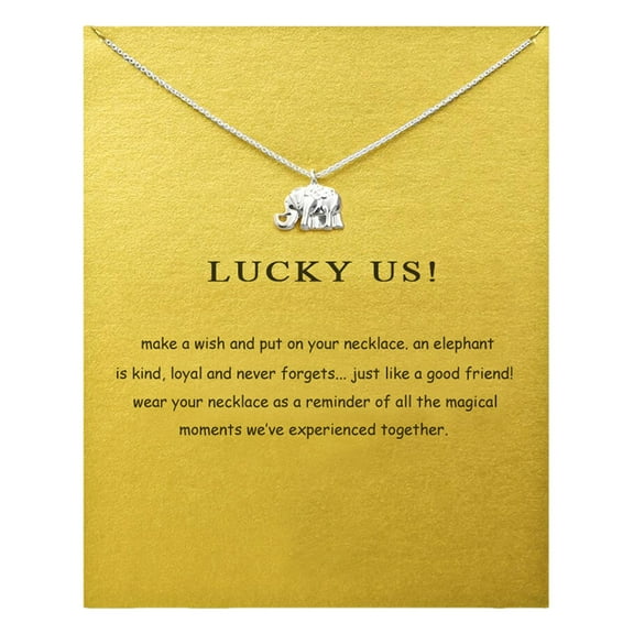 Silver Elephant Pendant Necklace for Women Chain Elegant Lightweight Locket Jewelry