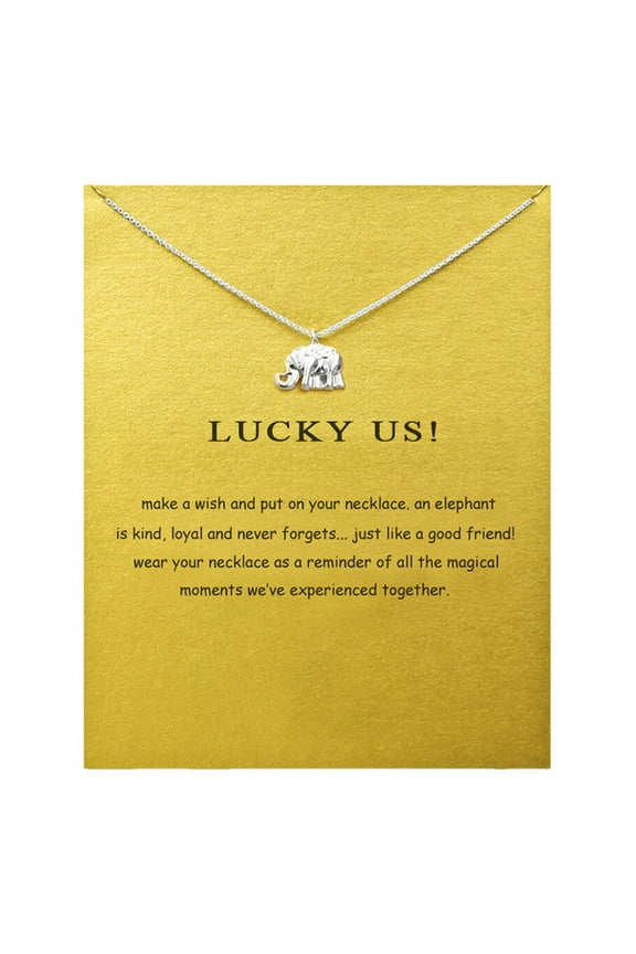 Silver Elephant Pendant Necklace for Women Chain Elegant Lightweight Locket Jewelry