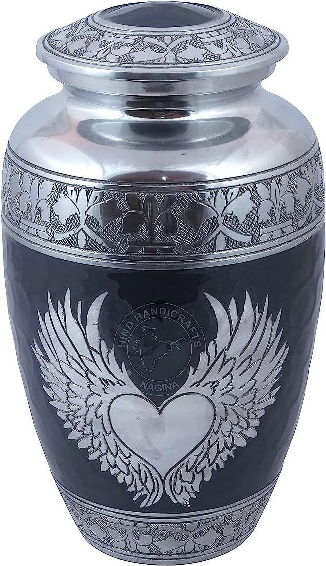 Silver Engraved Cremation Urn for Human Ashes Adult Funeral Urn ...