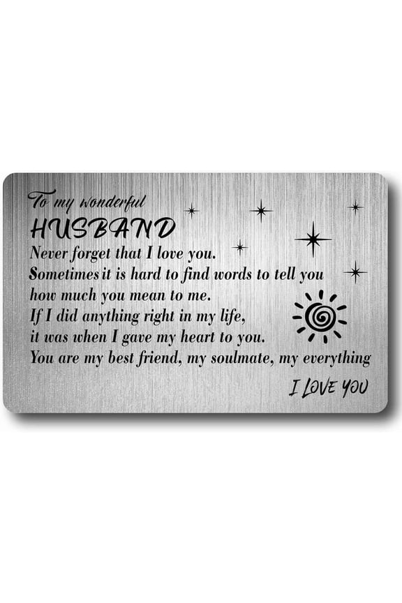 Silver Engraved Wallet InsertI Love You Metal Wallet Card Insert Mini Love Notes for Him Men Boyfriend Husband Anniversary Wedding Birthday Valentine from Girlfriend Wife