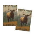 thumbnail image 1 of Silver Falls State Park, Oregon, Elk (4x6 Birch Wood Postcards, 2-Pack Stationary, Rustic Home Wall Decor), 1 of 5