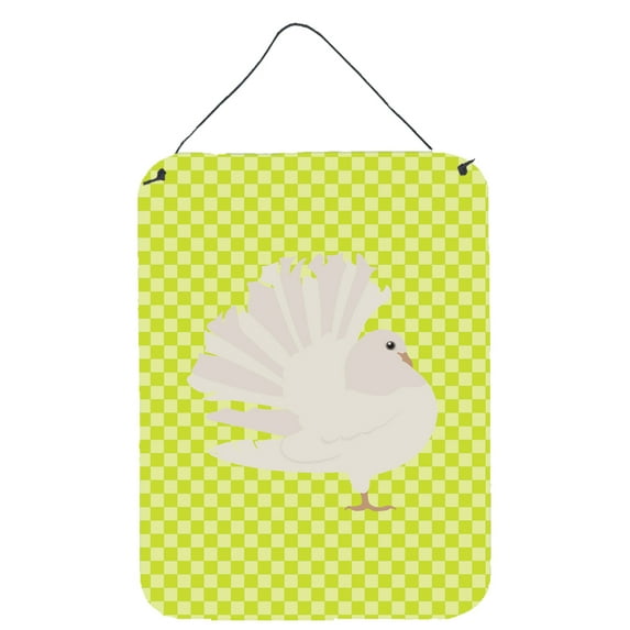 Silver Fantail Pigeon Green Wall or Door Hanging Prints