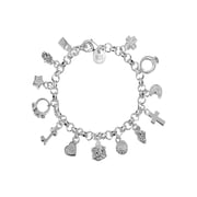 Silver Fashion Pendant Chain Charm Bracelet for Women for Teen Girls Lady Gift Women Fine Jewelry,Verbose Charm Bracelet With Mixed Charms In Silver ToneSilver,