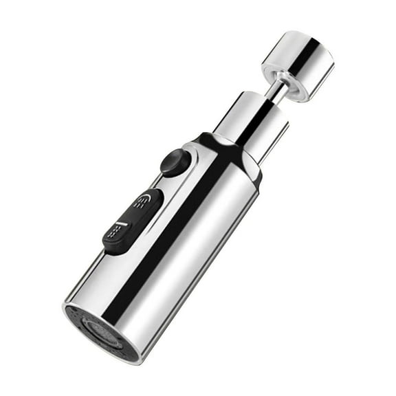 Silver Faucet Extender, Kitchen Sink Nozzle, Water Saving Aerator With 360° Rotation, Splash-Proof Design And Brass Construction For Bathroom Sink, Rv And Dish Washing 5.12X2.76X2.56In