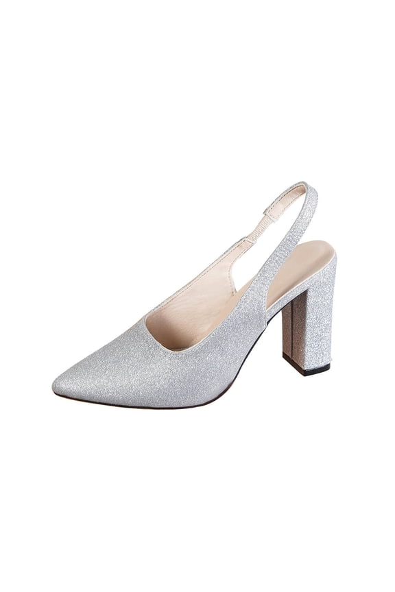 Silver Female Fashion Heels Rhinestone Design For Beach Trips And Seasonal Wear Stylish