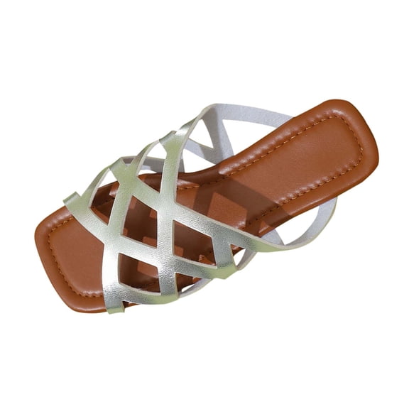 Silver Feminine Outdoor Hollow Mesh Sandals Open Toe Style For Beach Spring Summer Comfort Fit