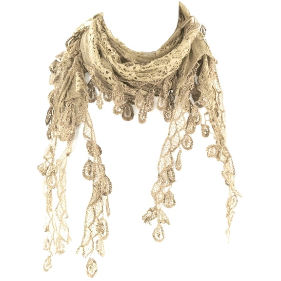 Silver Fever Elegant Vintage Skinny Lace Scarf