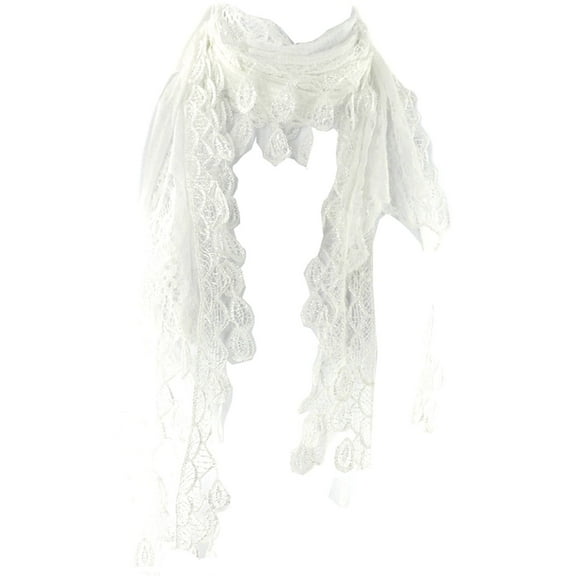 Silver Fever Elegant Vintage Skinny Lace Scarf