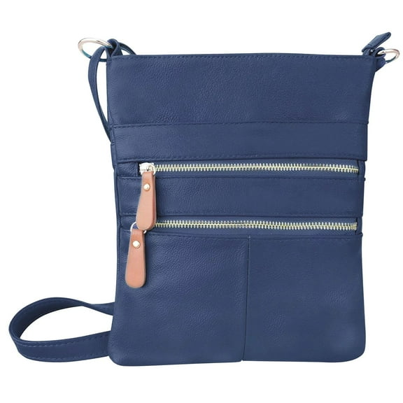 Silver Fever Genuine Leather Travel Shoulder Cross Body Purse Handbag