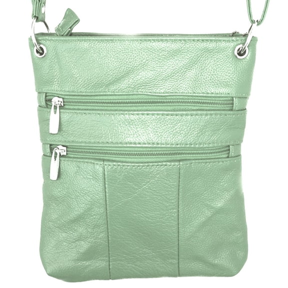 Silver Fever Genuine Leather Travel Shoulder Cross Body Purse Handbag