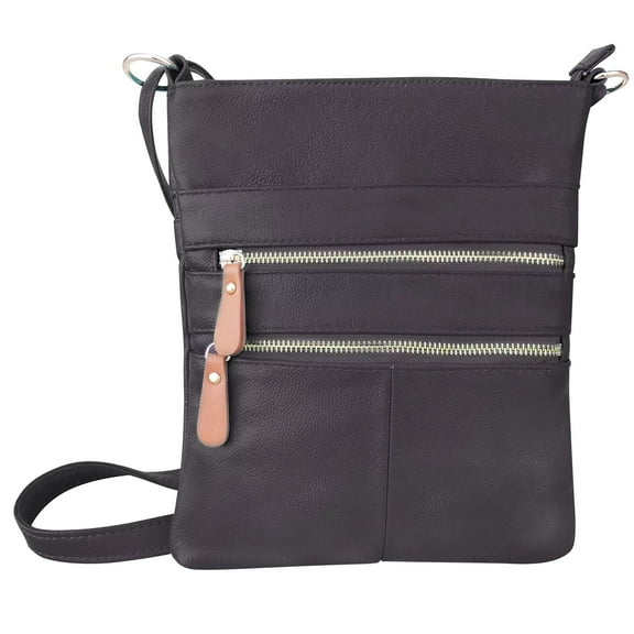 Silver Fever Genuine Leather Travel Shoulder Cross Body Purse Handbag