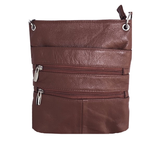 Silver Fever Genuine Leather Travel Shoulder Cross Body Purse Handbag