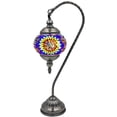 thumbnail image 1 of Silver Fever Handcrafted Mosaic Turkish Lamp Moroccan Glass Table Desk Bedside Light Bronze Base with E12 Bulb Floral Burst Lattern, 1 of 6