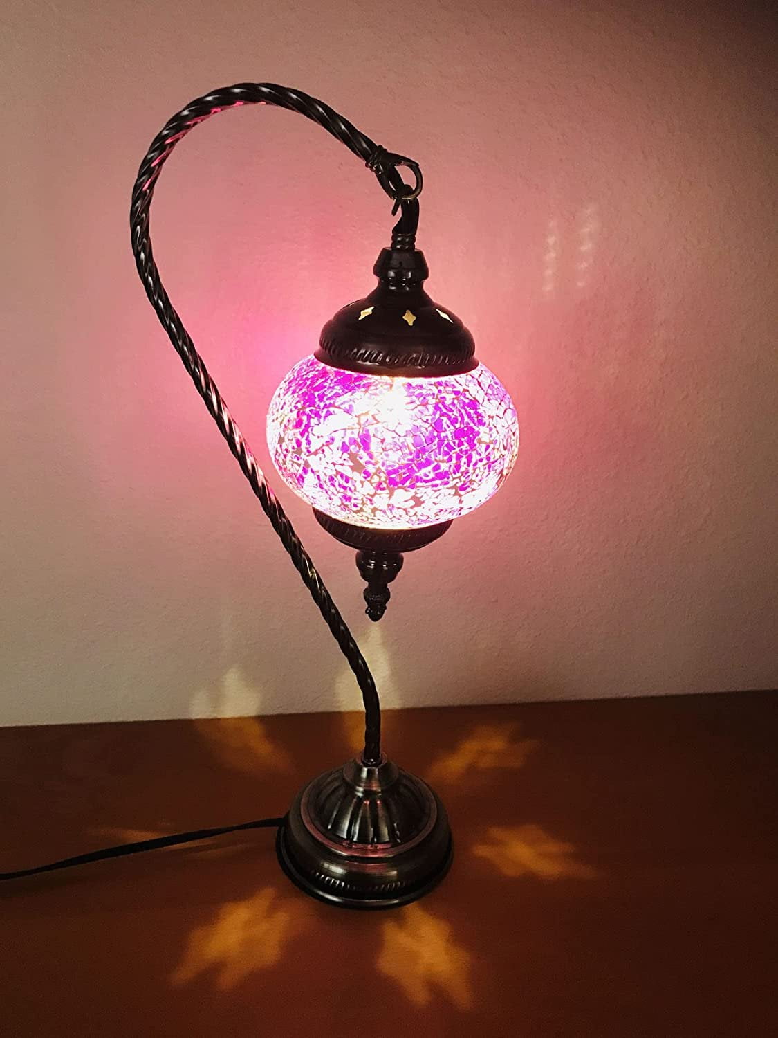 Silver Fever Handcrafted Mosaic Turkish Lamp Moroccan Glass Table Desk