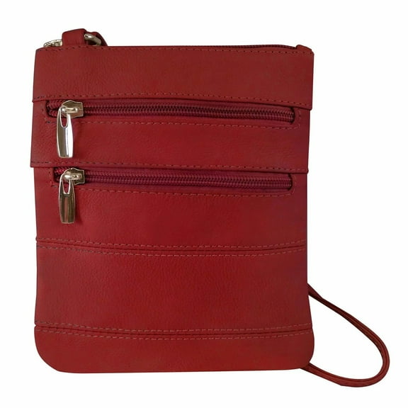 Silver Fever Leather Small Crossbody Subway Travel Bag