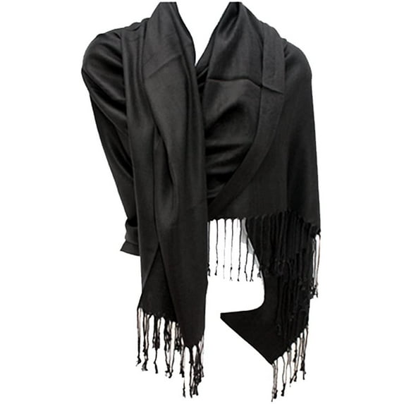 Silver Fever Nepal Solid Two Ply Warm Soft Pashmina Scarf Shawl Wrap