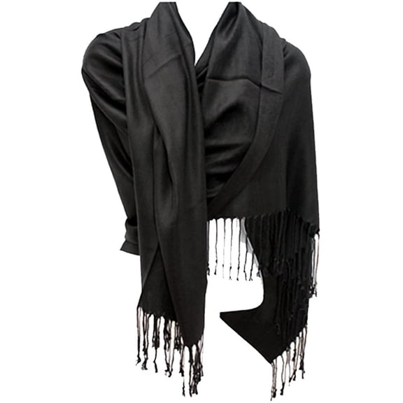 Silver Fever Nepal Solid Two Ply Warm Soft Pashmina Scarf Shawl Wrap
