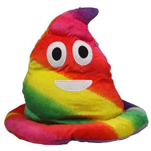 Silver Fever Plush Soft Animal Beanie Hat (Emoji Rainbow Poop)