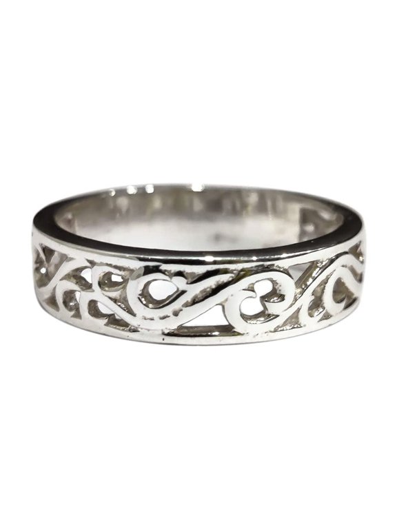 Silver Filigree Band Ring, Meditation Ring, 925 Sterling Silver Ring, Plain Ring, Art Fidget Ring, Handmade Jewelry, Christmas Unisex, Womans Band Ring, Anxiety Ring, Mans Band Gifts