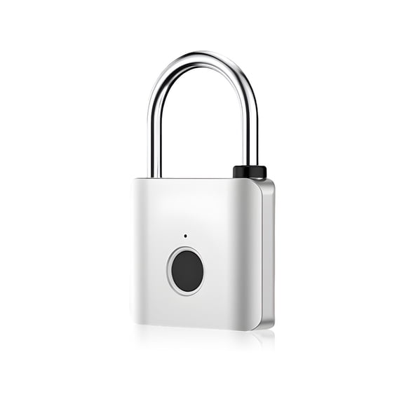 Silver,Fingerprint Padlock,Fingerprint Lock Box,Biometric Keyless Thumbprint Lock,IP65 Waterproof USB Rechargeable Outdoor Smart Padlock for Gym School Locker Storage Suitcase Fence Gate