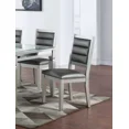 thumbnail image 1 of Silver Finish Wood Dining Chairs Set of 2pc, Cushion Seat Back Faux Leather Modern Traditional, 1 of 9