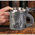 thumbnail image 1 of Silver Fire Beowulf Dragon Beer Stein Tankard Coffee Cup Mug Great Gift For Dragon Lovers Party, Ideal Novelty Gothic Father Day Gift Party Decoration (14 oz), 1 of 7