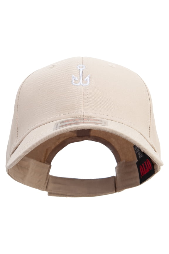 Silver Fishing Bait Icon Embroidered Low Profile Cap - Khaki OSFM