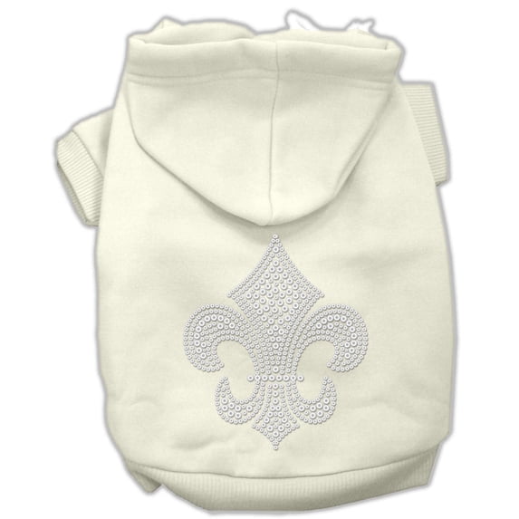 Silver Fleur De Lis Rhinestone Dog, Cat, or Pet Hoodie