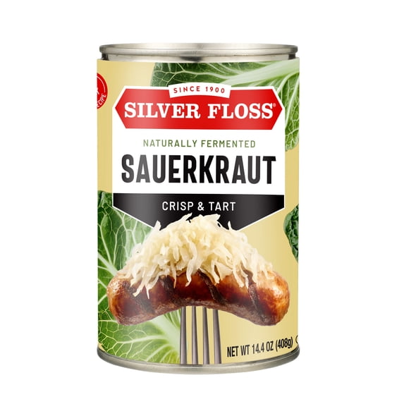 Silver Floss Naturally Fermented Shredded Sauerkraut, 14.4 oz, Can