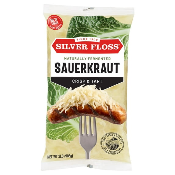 Silver Floss Naturally Fermented Shredded Sauerkraut, 2 lb Bag