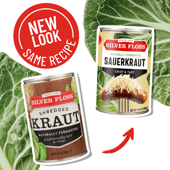 Silver Floss Naturally Fermented Shredded Sauerkraut, 8 oz Can