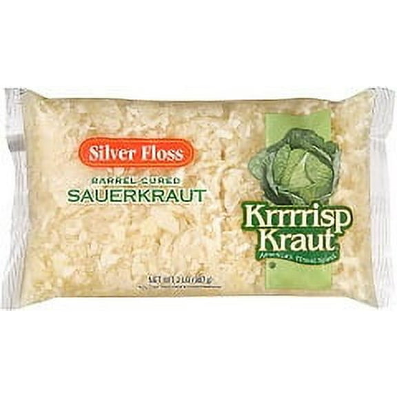 Silver Floss Shredded Sauerkraut - 2 lb. poly bag, 12 bags per case.