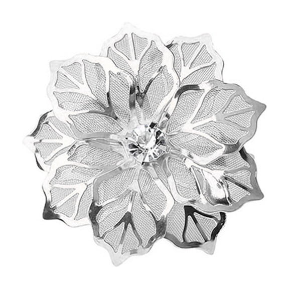 Silver Flower Napkin Ring Stainless Steel Decorative Napkin Buckle Durable Metal Table Decor for Dinner Parties Wedding Receptions Holiday Gatherings Everyday Home Dining Use