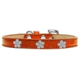 thumbnail image 1 of Silver Flower Widget Dog Collar, Orange Ice Cream - Size 20, 1 of 1