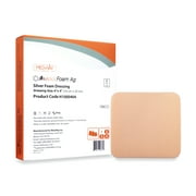 Silver Foam Ag Sterile Highly Absorbent Antibacterial Dressing w/o PU Backing, 4"x 4", 5 dressings/Box, MedHeal by MedvanceTM