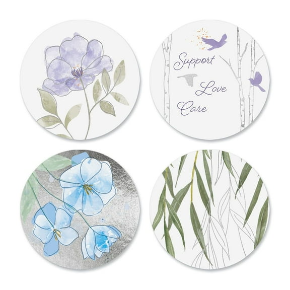 Silver Foil Faith Seals - Set of 24 Envelope Seals, 1 1/2 Inch Diameter