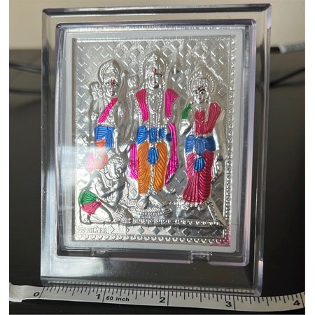 Silver Foil Ram Parivar Picture Frame For Home and Office Gift, Silver pooja items, Diwali gift items
