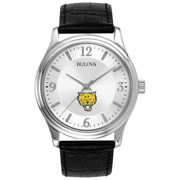 Silver Fort Valley State Wildcats Leather Watch