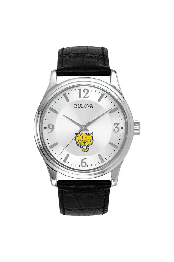 Silver Fort Valley State Wildcats Leather Watch