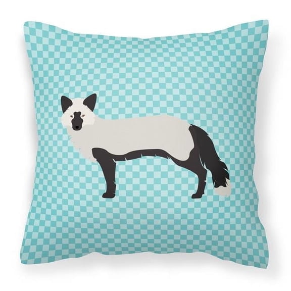 Silver Fox Blue Check Fabric Decorative Pillow - 14 x 14 in.
